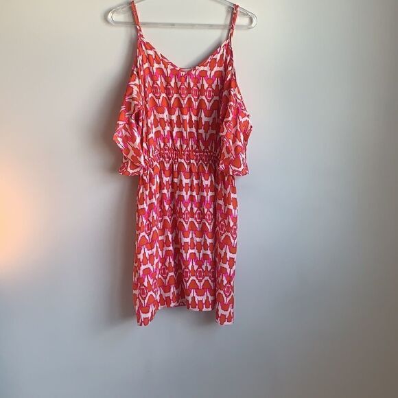 ALICE & TRIXIE  Batik  pink orange white print Party Dress Small - Picture 5 of 8